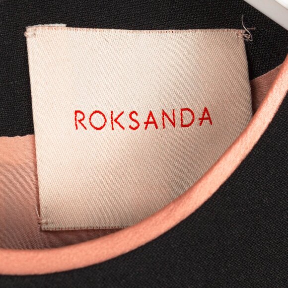 Roksanda Lena Black Crepe Frilled Sleeve Midi Dress - Picture 9 of 11